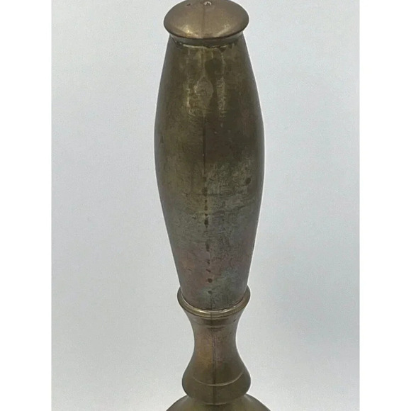 Large Vintage Sarna?Hand Bell School/Dinner/Church Solid Brass 11”Patina - Picture 5 of 10